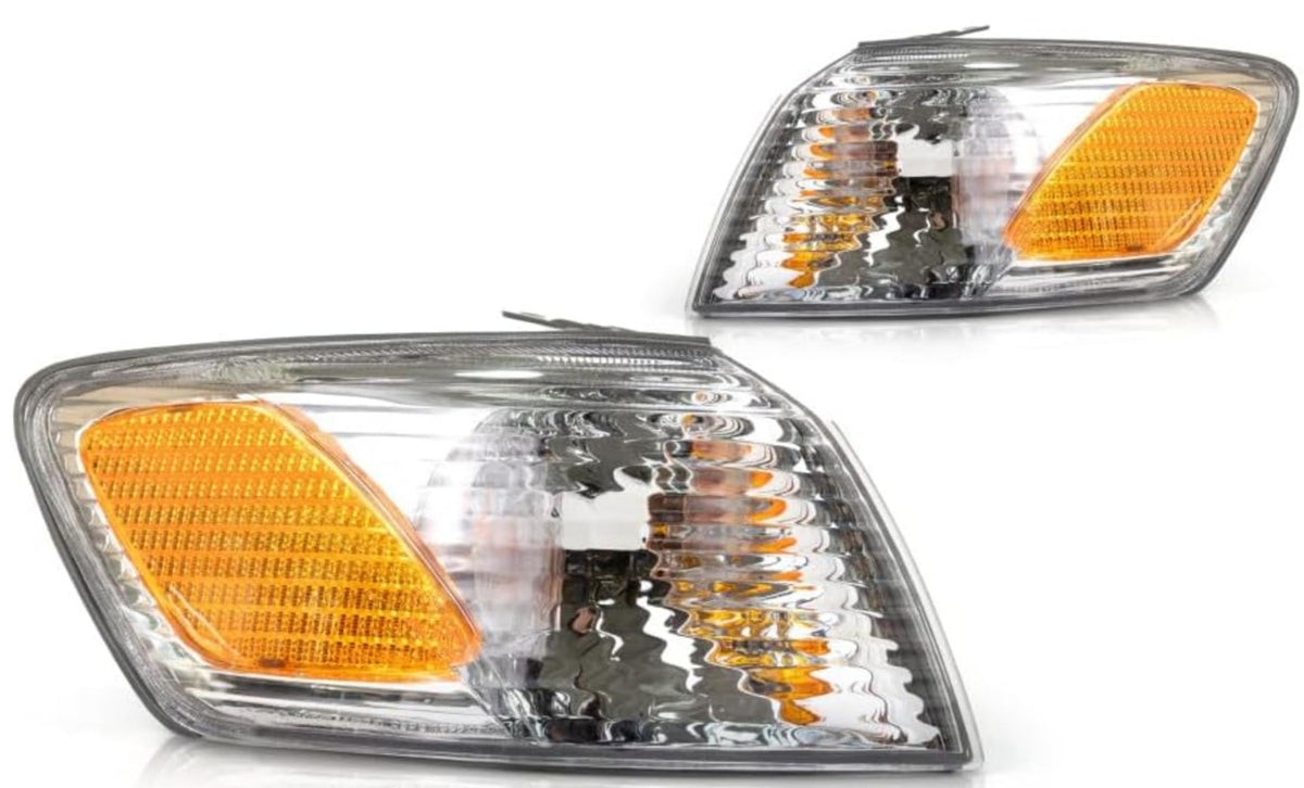 Front Left Driver & Right Passenger Set Of 2 Turn Signal Light Housing Corner Fender Parking Lamp Pair Replacement For 2000 2001 Toyota Camry Clear...