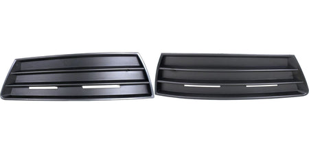 DAT AUTO PARTS Front Right Passenger & Left Driver Side Bumper Fog Light Cover Grille Replacement For 2009 - 2012 Volkswagen Passat CC Black Smooth...