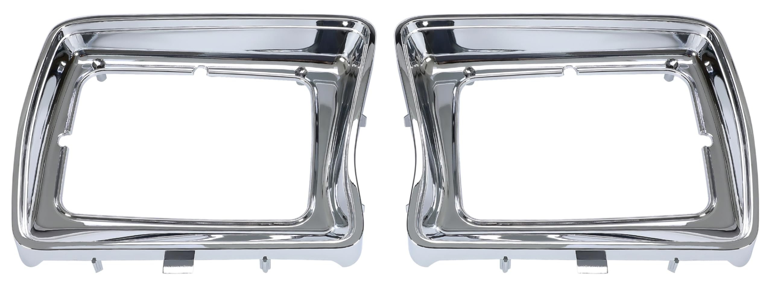 DAT AUTO PARTS Front Driver & Passenger Side PAIR HeadLight Door Bezel Grille, For 1978-1979 Ford Bronco For Use With Square Lamps, All Plastic Chr...