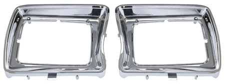 DAT AUTO PARTS Front Driver & Passenger Side PAIR HeadLight Door Bezel Grille, For 1978-1979 Ford Bronco For Use With Square Lamps, All Plastic Chr...