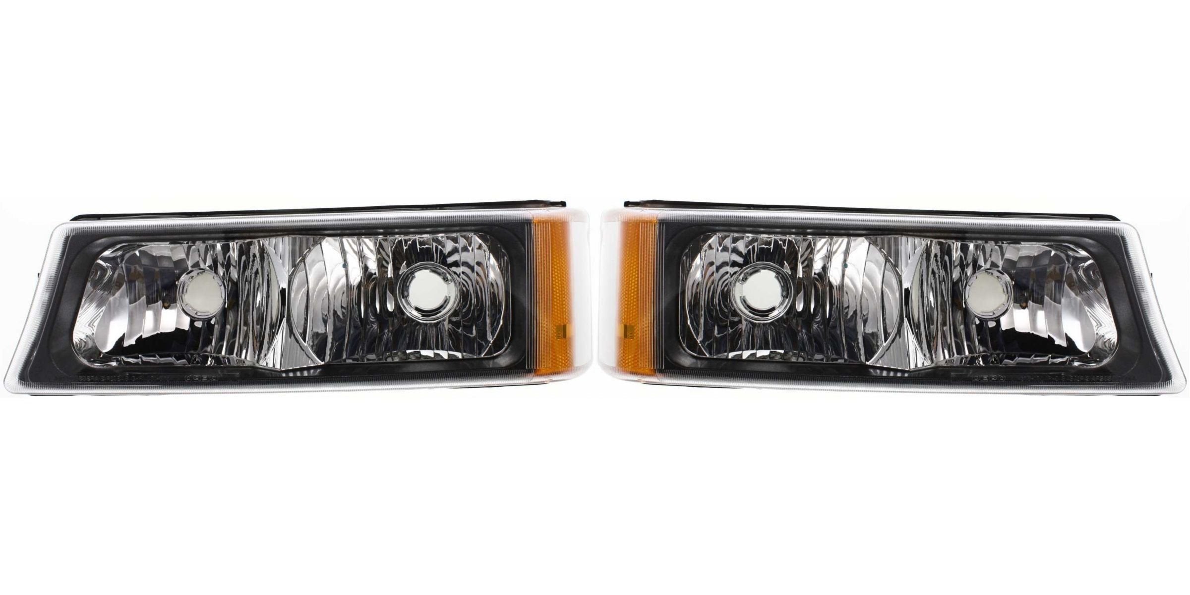 DAT AUTO PARTS Front Left Driver & Right Passenger Side Corner Park Light Turn Signal Lamp Lens Replacement For 2003 - 2006 Chevrolet Avalanche Cle...