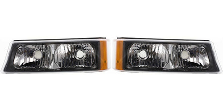 DAT AUTO PARTS Front Left Driver & Right Passenger Side Corner Park Light Turn Signal Lamp Lens Replacement For 2003 - 2006 Chevrolet Avalanche Cle...