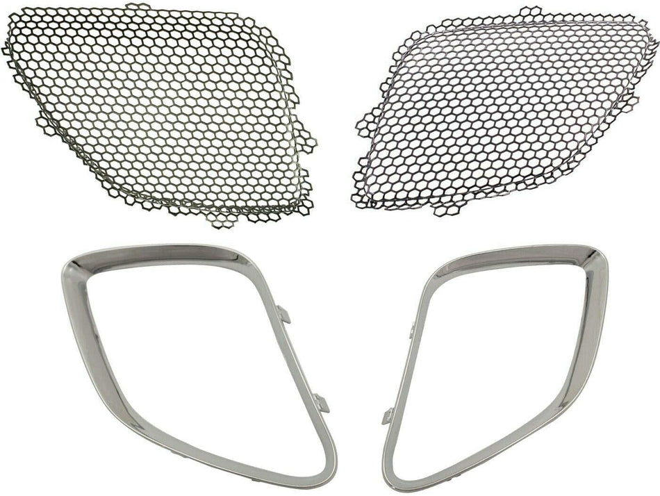 DAT AUTO PARTS Grille Mesh Inserts & Chrome Trim Upper Front Left LH & Right RH Replacement for 05-09 Pontiac G6 22699329 22699328 15221712 1522171...