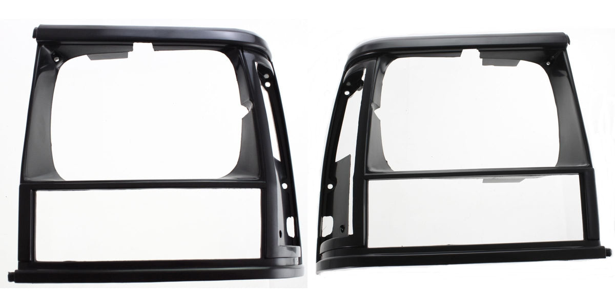 DAT AUTO PARTS Front Right Passenger And Left Driver Side Head Light Door Molding Bezel Cover Grille Replacement For 1991-1996 Jeep Cherokee Black ...