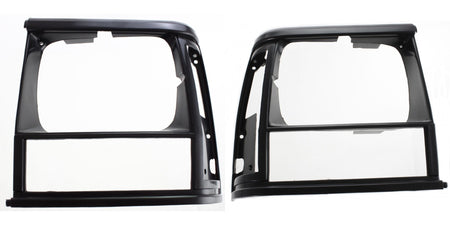 DAT AUTO PARTS Front Right Passenger And Left Driver Side Head Light Door Molding Bezel Cover Grille Replacement For 1991-1996 Jeep Cherokee Black ...