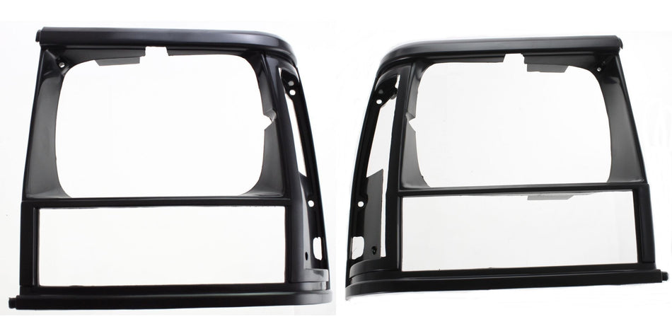 DAT AUTO PARTS Front Right Passenger And Left Driver Side Head Light Door Molding Bezel Cover Grille Replacement For 1991-1996 Jeep Cherokee Black ...