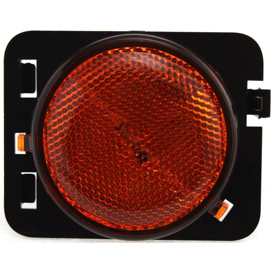Front Driver and Passenger Side Marker Light Lens Set of 2 Fits 2007-2018 Jeep Wrangler JK Amber Lens In Fender CH2550127 CH2551127
