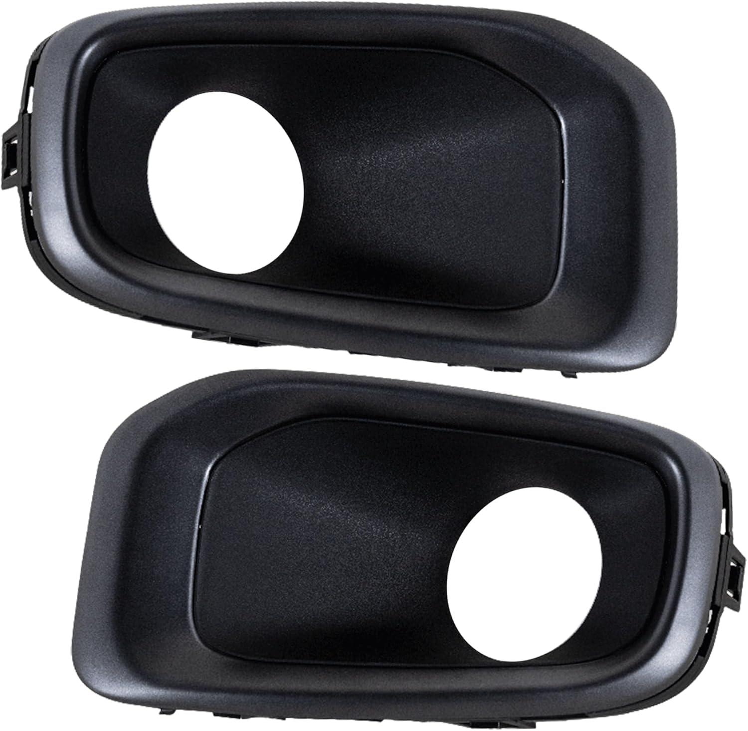 DAT AUTO PARTS Front Left Driver & Right Passenger Set Of 2 Bumper Fog Light Hole Cover Bezel Trim Pair Replacement For 2015-2018 Jeep Renegade Bla...