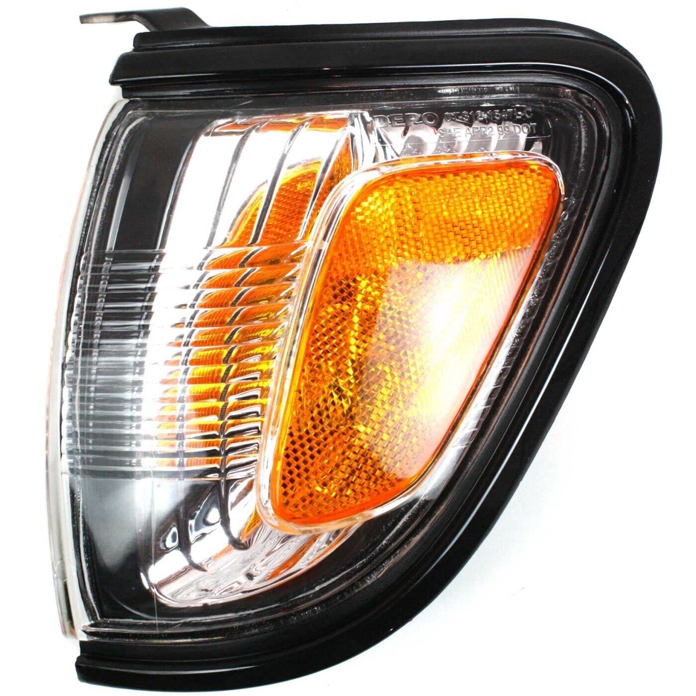 DAT AUTO PARTS Front Left Driver Side Lamp Trim Side Marker Parking Light Replacement For 2001 - 2004 Toyota Tacoma Clear & Amber Lens TO2520163 81...