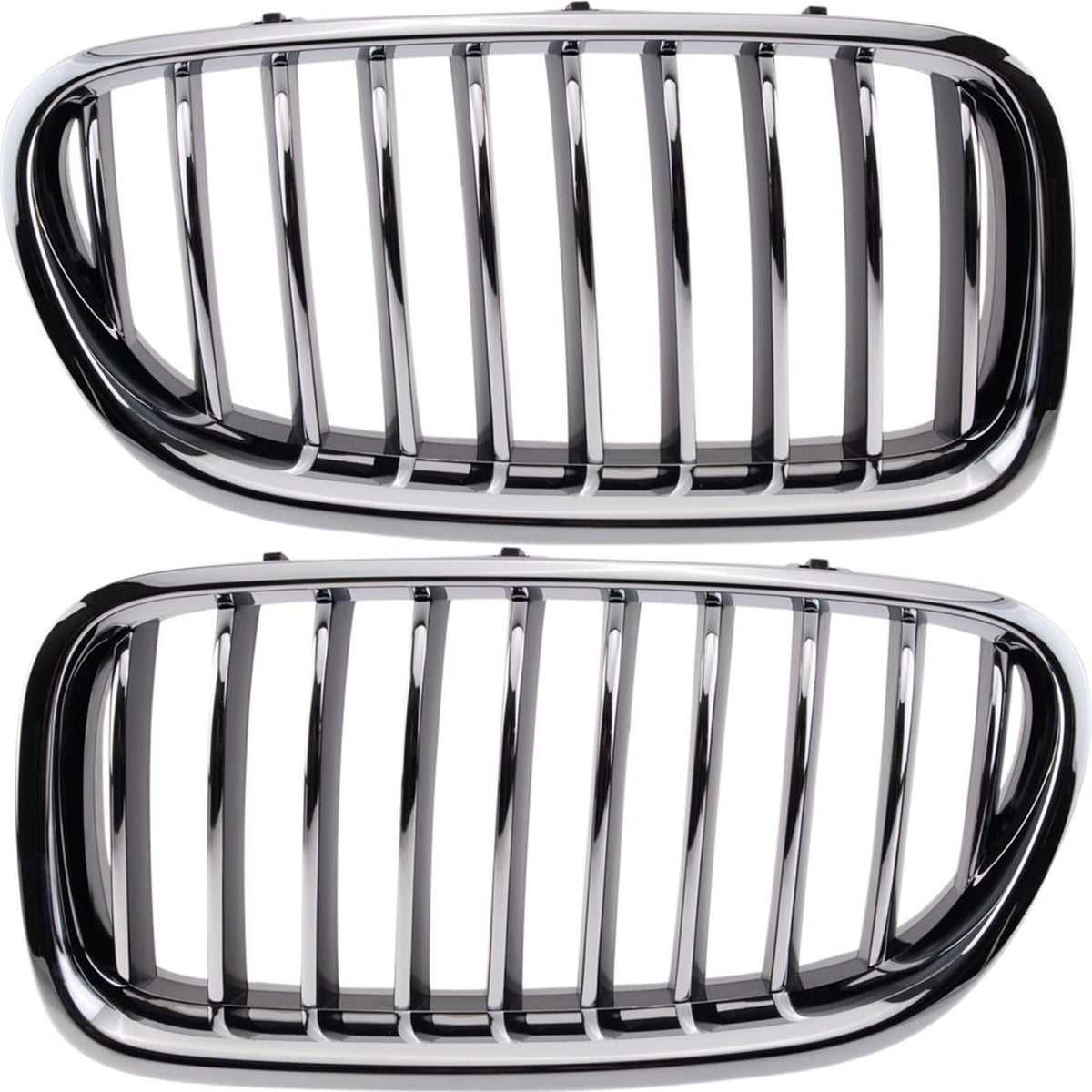 Front Left & Right Side PAIR Grille Assembly, For 2014-2016 BMW 5 Series Modern & Luxury Models, w/o M-Package, For Models w/o Night Vision, Plasti...