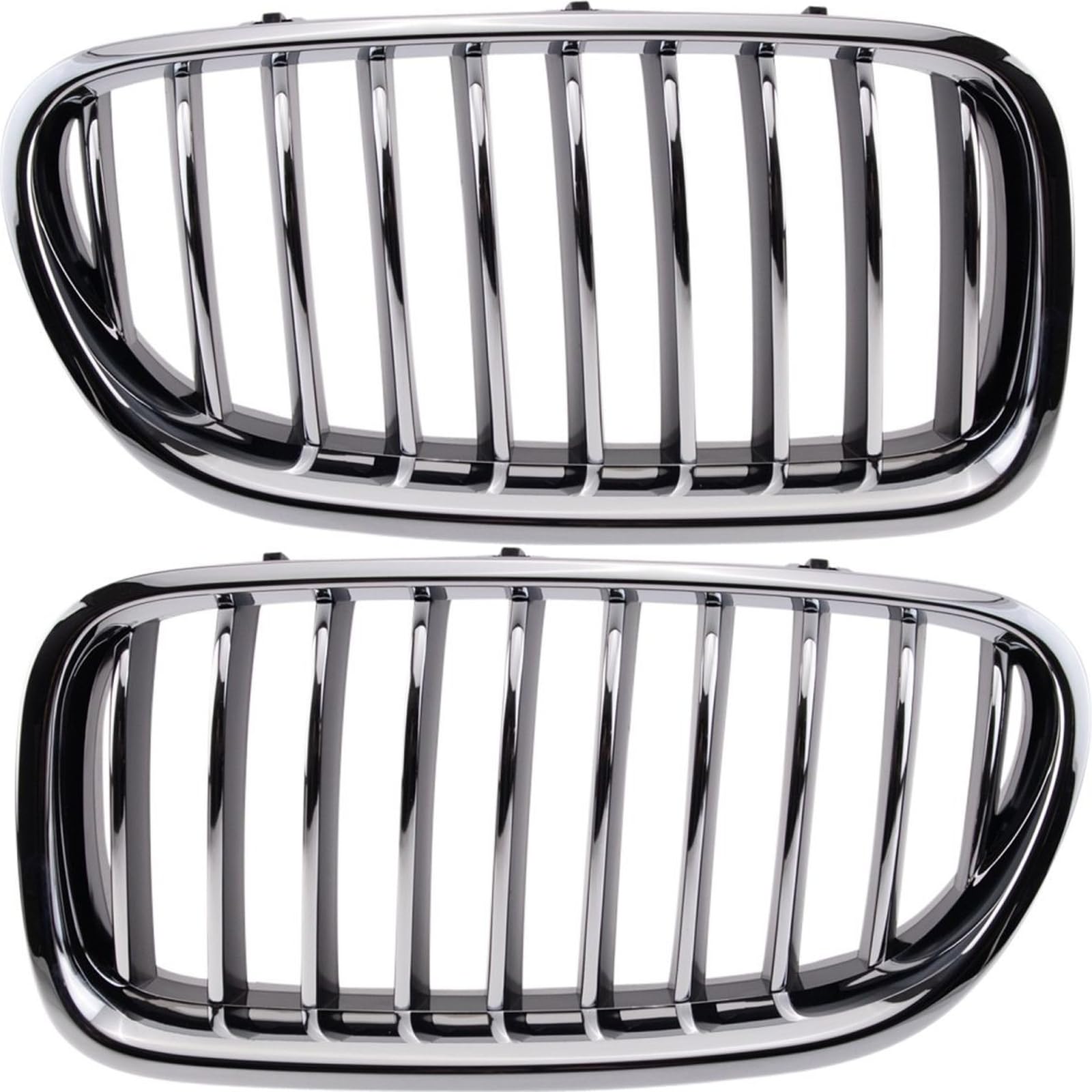 Front Left & Right Side PAIR Grille Assembly, For 2014-2016 BMW 5 Series Modern & Luxury Models, w/o M-Package, For Models w/o Night Vision, Plasti...