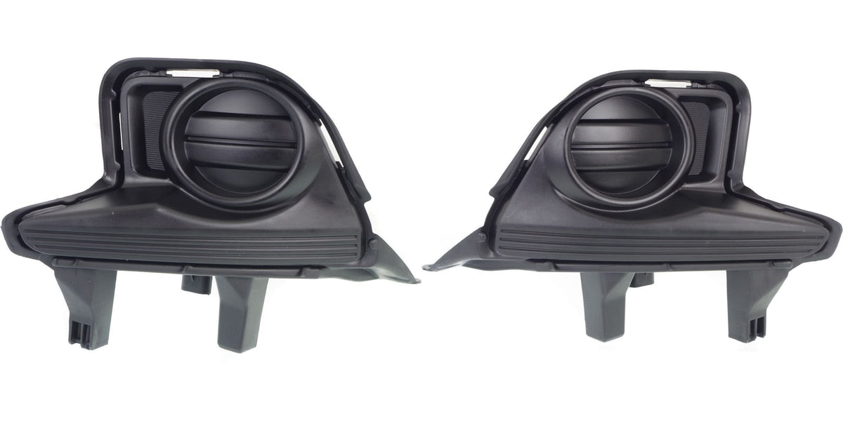 DAT AUTO PARTS Front Right Passenger & Left Driver Side Bumper Fog Light Lamp Hole Cover Set of 2 Replacement for 2014-2016 Toyota Highlander Black...