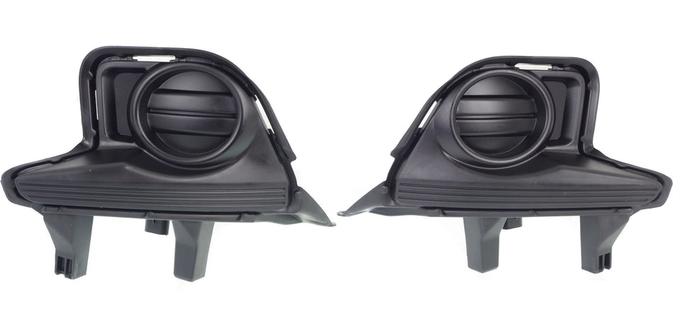 DAT AUTO PARTS Front Right Passenger & Left Driver Side Bumper Fog Light Lamp Hole Cover Set of 2 Replacement for 2014-2016 Toyota Highlander Black...