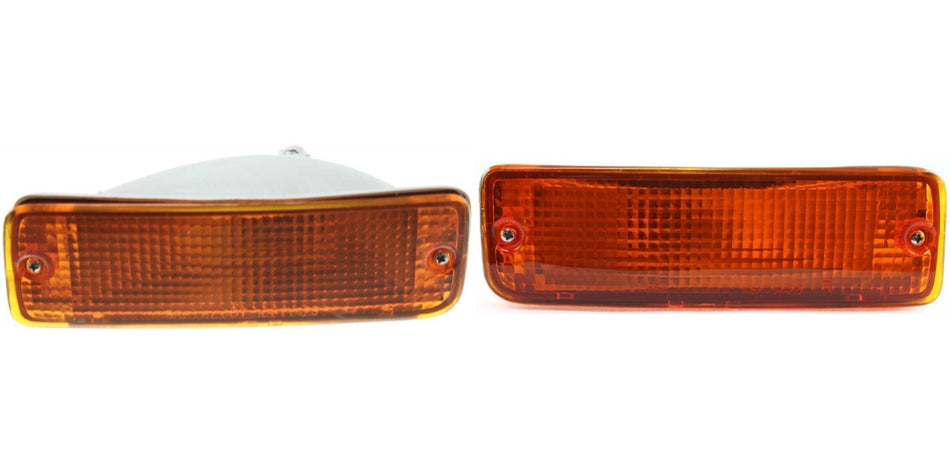 DAT AUTO PARTS Front Left Driver & Right Passenger Side Turn Signal Light Pair Replacement For 1989 - 1995 Toyota Pickup Amber Lens TO2520105 TO252...