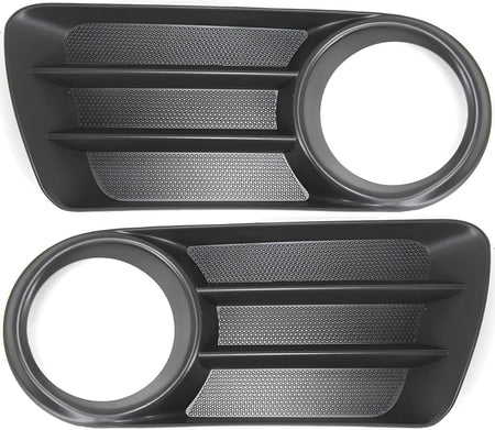 Front Left Driver and Right Passenger Side Pair Bumper Cover Fog Lamp Light Hole Bezel Insert Set of 2 Replacement for 2002-2005 Ford Explorer Blac...