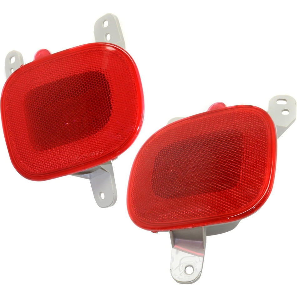 DAT AUTO PARTS Rear Left Driver & Right Passenger Side, SET OF 2, Bumper Reflector, Fits 2015-2018 Jeep Renegade, Plastic Red Lense, CH1184103 CH11...
