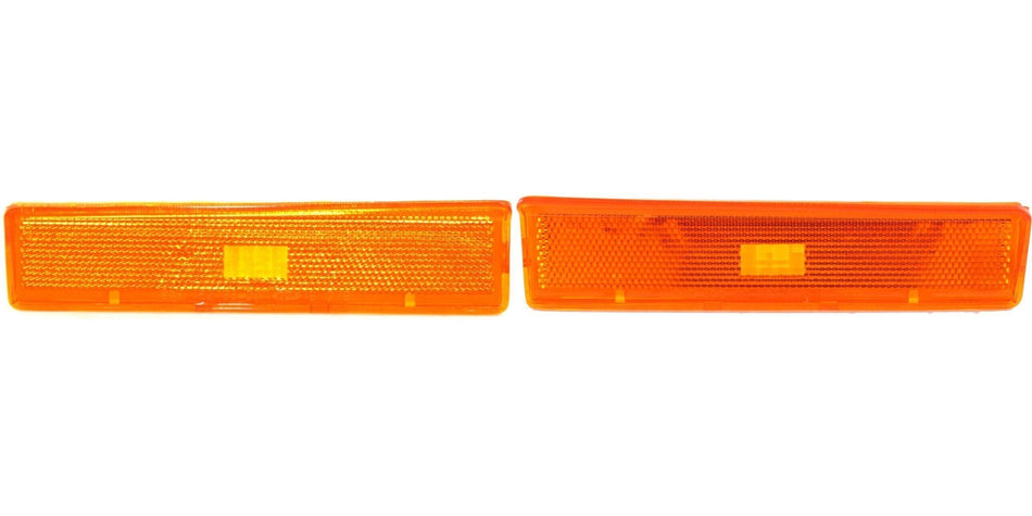 DAT AUTO PARTS Front Left Driver & Right Passenger Side Corner Light Side Marker Set Pair Replacement for 1980 - 1986 Ford Bronco Amber Lens FO2550...