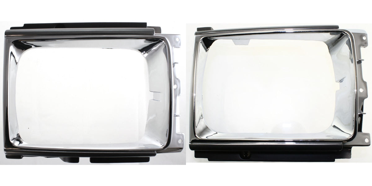 Front Right Passenger & Left Driver Side Grille Head Lamp Door Set of 2 Replacement for 1987-1989 Toyota 4Runner 4wd Models Silver Chrome and Black...