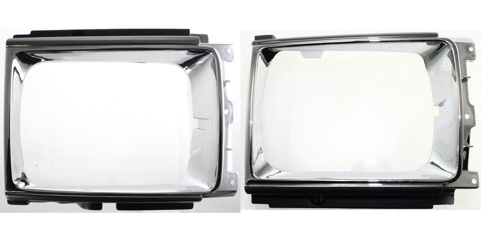 Front Right Passenger & Left Driver Side Grille Head Lamp Door Set of 2 Replacement for 1987-1989 Toyota 4Runner 4wd Models Silver Chrome and Black...