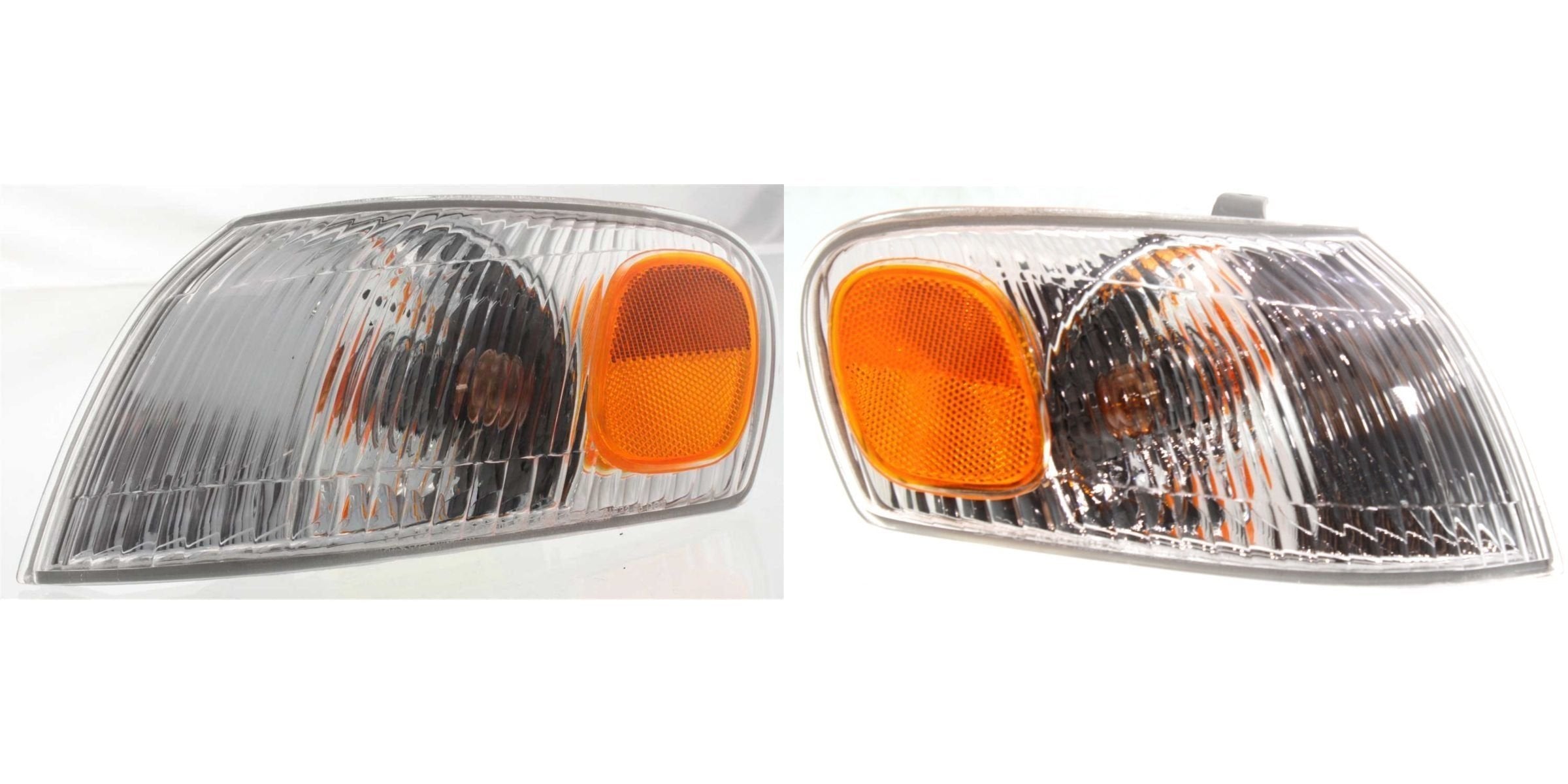 DAT AUTO PARTS Front Left Driver & Right Passenger Side Parking Light Pair Replacement For 1998 - 2000 Toyota Corolla Amber & Clear Lens TO2520150 ...