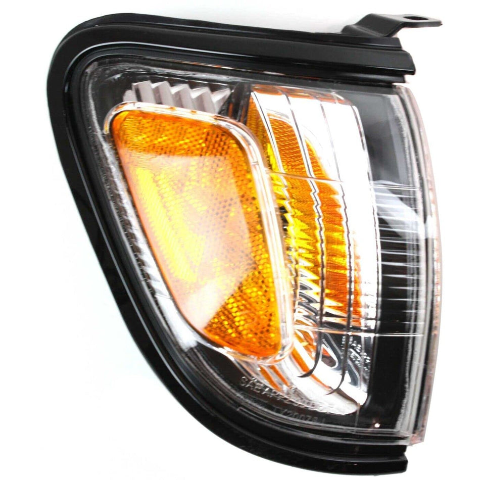 Side Marker Light Set of 2 for 2001-2004 Toyota Tacoma Front Driver & Passenger Side Black Bezel Clear & Amber Lens TO2520163