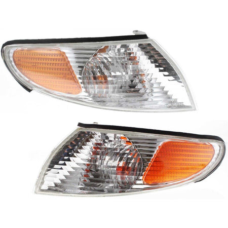 Front Left Driver & Right Passenger Side Parking Light Set of 2 Pair Replacement For 1999-2001 Toyota Solara Orange Amber & Clear Lens TO2520159 TO...
