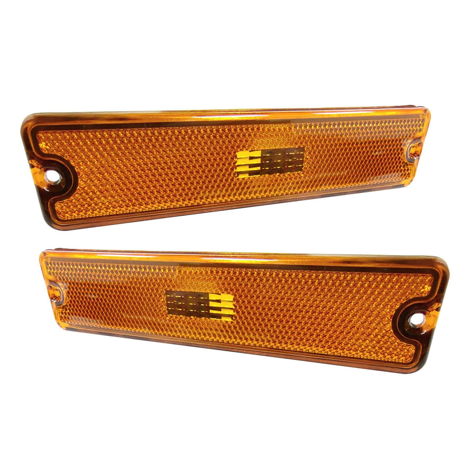 DAT AUTO PARTS Front Left Driver & Right Passenger Side Set Of 2 Bumper Reflector Marker Light Assembly Replacement For 1987-1995 Jeep Wrangler YJ ...