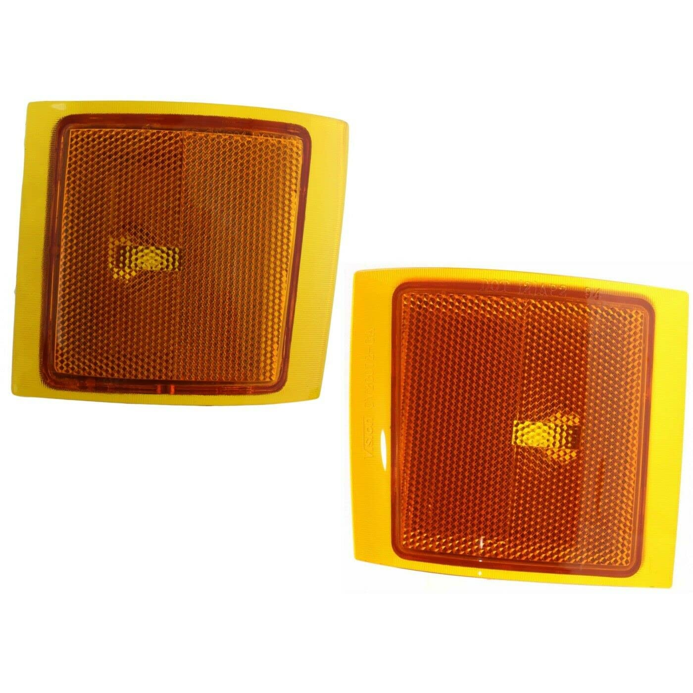 DAT AUTO PARTS Front Right Passenger & Left Driver Side Lower Marker Light Parking Lens Set Of 2 Replacement For 1994 - 2000 Chevrolet C/K Full Siz...