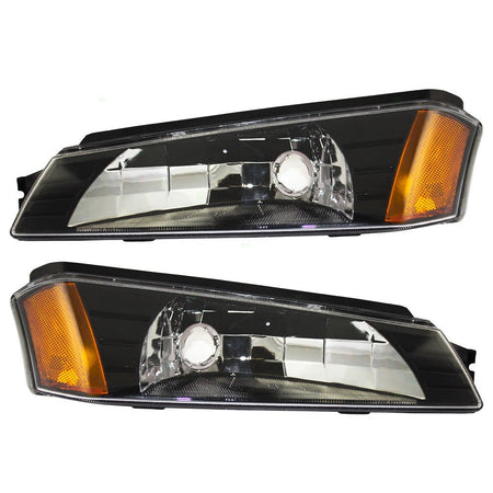 DAT AUTO PARTS Front Left Driver & Right Passenger Side Corner Park Turn Signal Light Replacement for 2002-2006 Chevrolet Avalanche Clear & Orange ...