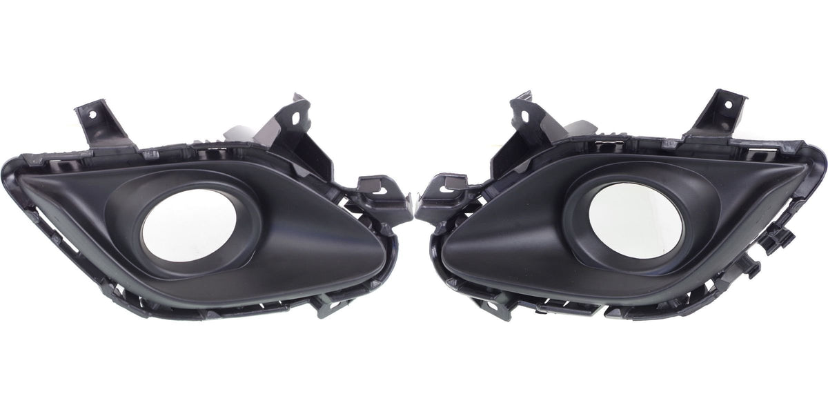 DAT AUTO PARTS Front Left Driver & Right Passenger Side Bumper Insert Fog Light Bezel Cover Set Of 2 Replacement For 2014 - 2016 Mazda 6 Black Text...