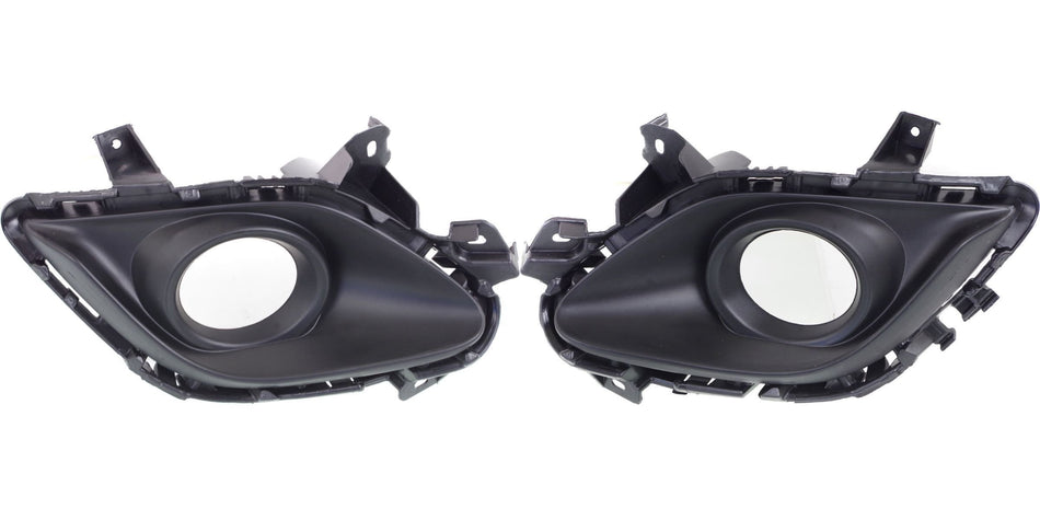 DAT AUTO PARTS Front Left Driver & Right Passenger Side Bumper Insert Fog Light Bezel Cover Set Of 2 Replacement For 2014 - 2016 Mazda 6 Black Text...
