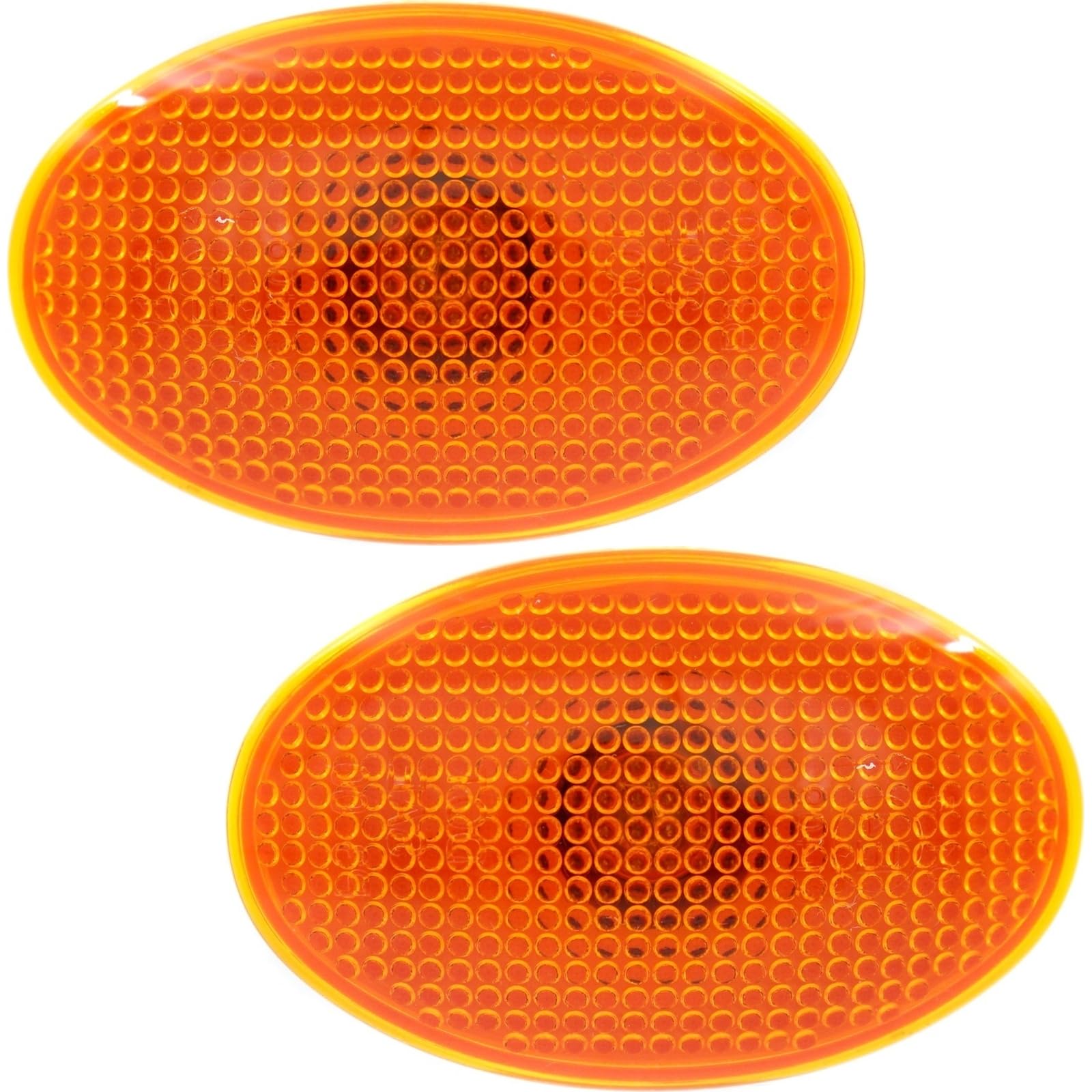 Rear Driver & Passenger Side, SET OF 2, Side Marker Light Assembly, Fits 1999-2010 Ford Pickup Superduty, Front of Dually Fender, Plastic Orange Am...