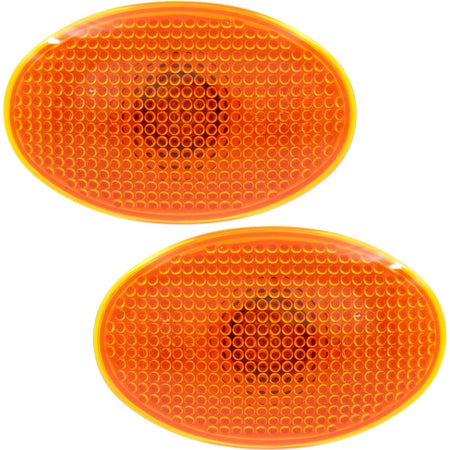 Rear Driver & Passenger Side, SET OF 2, Side Marker Light Assembly, Fits 1999-2010 Ford Pickup Superduty, Front of Dually Fender, Plastic Orange Am...