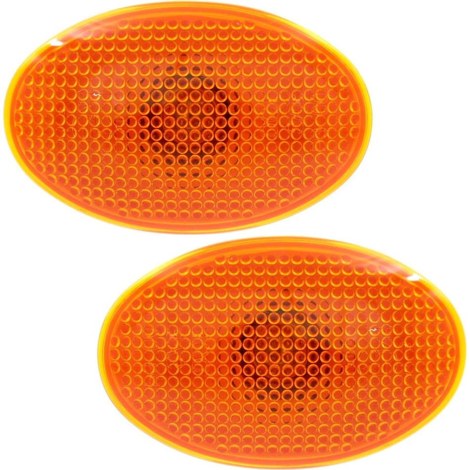 Rear Driver & Passenger Side, SET OF 2, Side Marker Light Assembly, Fits 1999-2010 Ford Pickup Superduty, Front of Dually Fender, Plastic Orange Am...