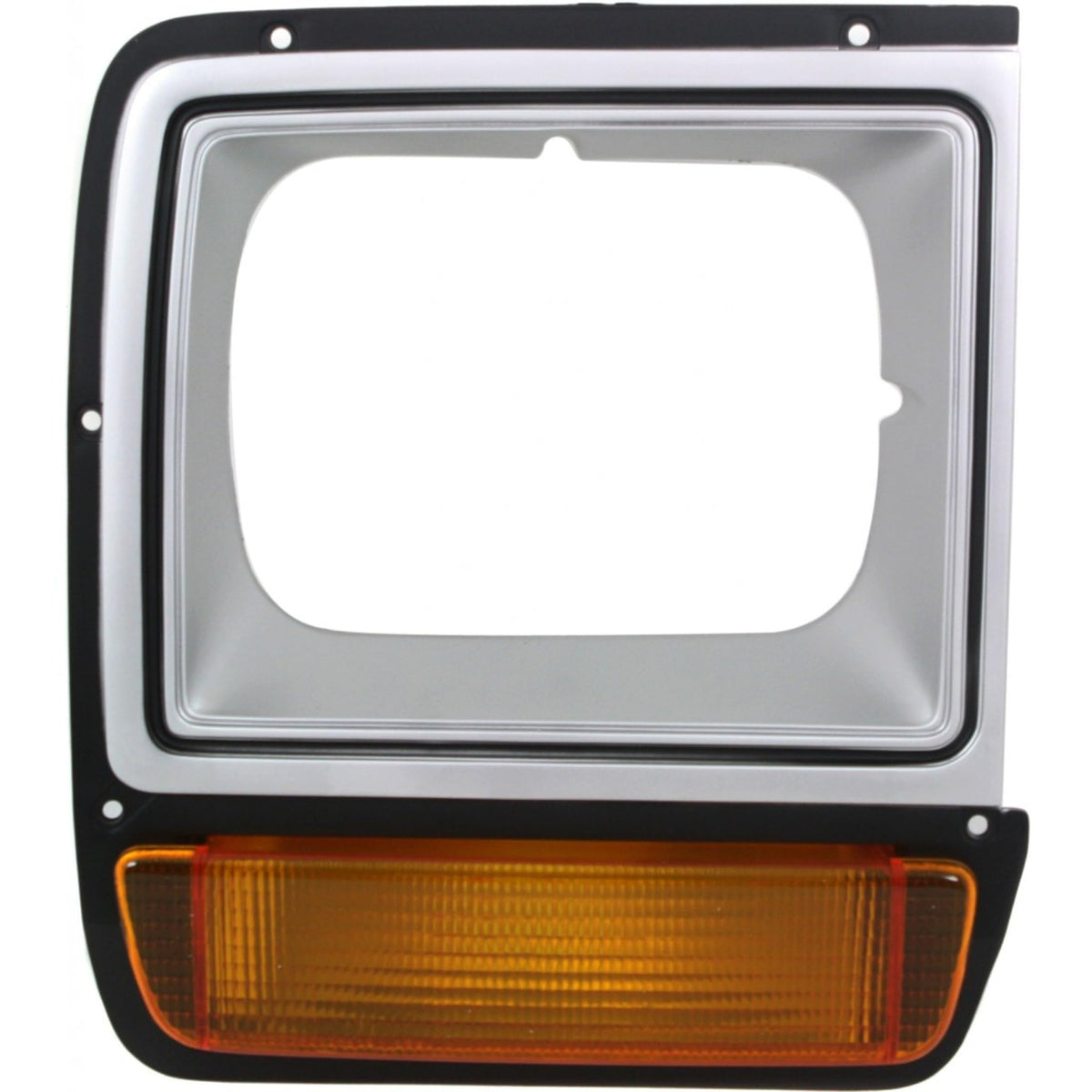 DAT AUTO PARTS Front Right Passenger Side HeadLight Door Grille Insert Bezel Trim, For 1986-1990 Dodge Ramcharger, Painted Silver/Black, Includes A...