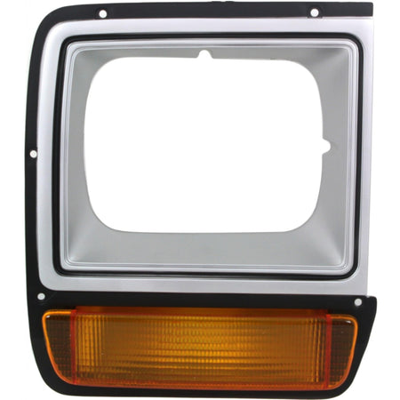 DAT AUTO PARTS Front Right Passenger Side HeadLight Door Grille Insert Bezel Trim, For 1986-1990 Dodge Ramcharger, Painted Silver/Black, Includes A...