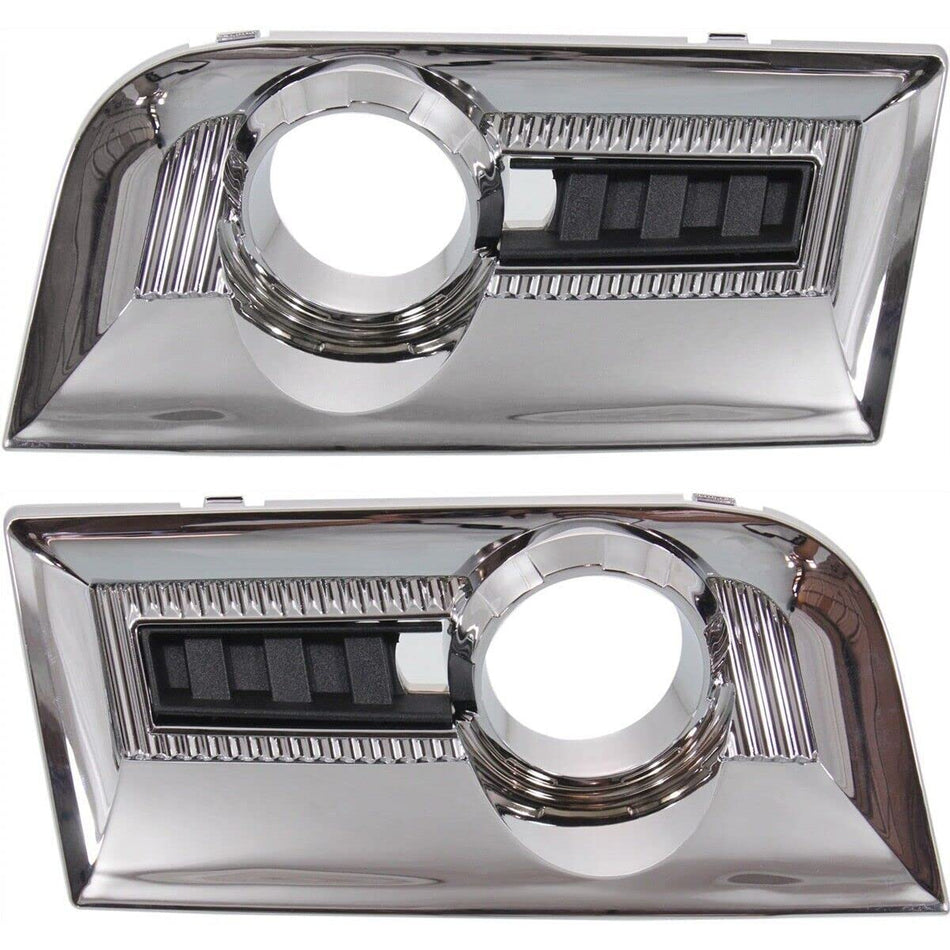 DAT AUTO PARTS Front Left Driver & Right Passenger Set Fog Light Lamp Bezel Cover Bumper Insert Replacement for 2010-2015 GMC Terrain Except Denali...