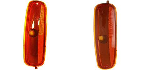 Front Left Driver & Right Passenger Side Pair Marker Light Bumper Reflector Replacement Set for 1996-2002 Chevrolet Chevy Express GMC Savana Van Or...