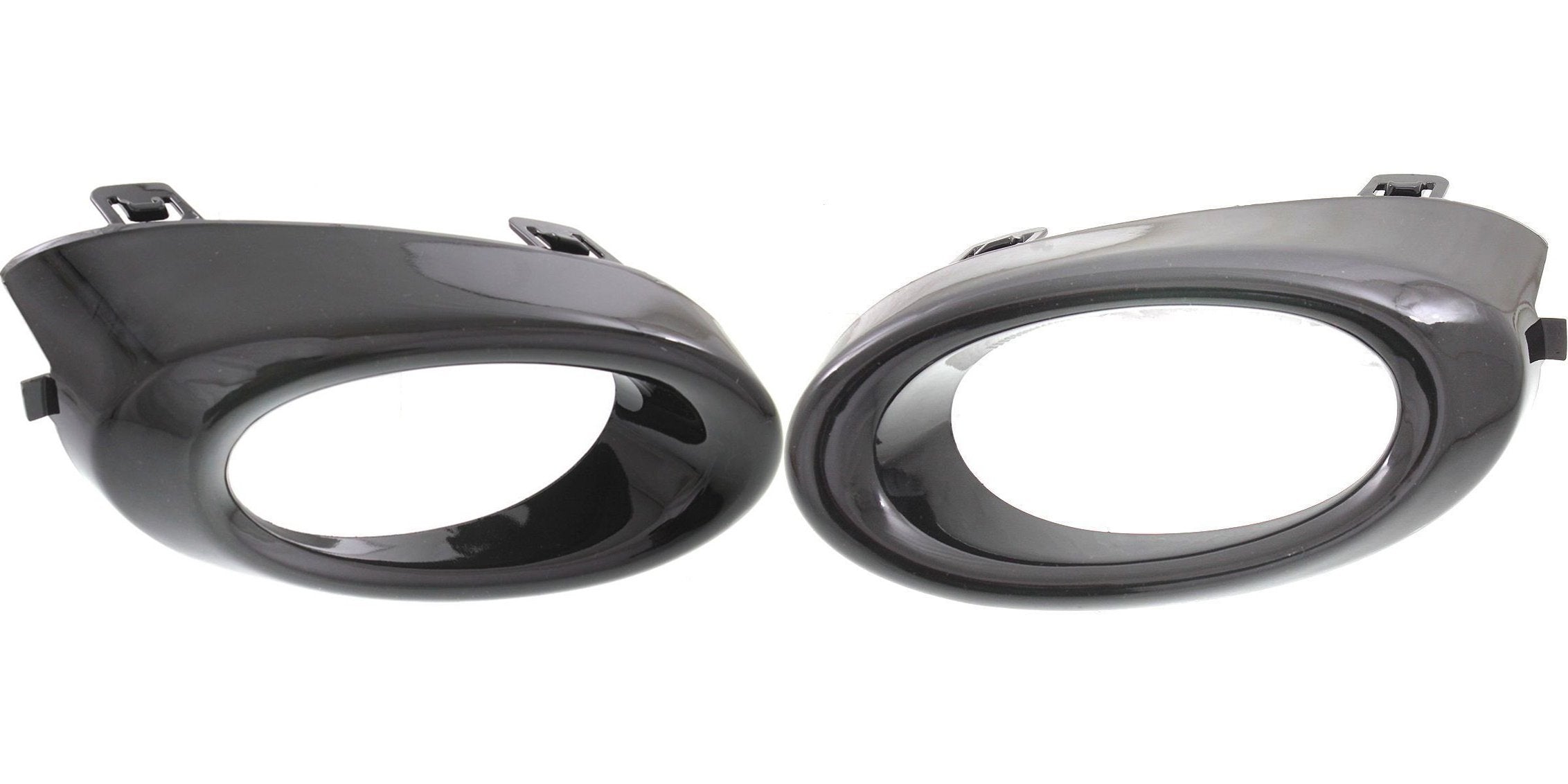 DAT AUTO PARTS Front Left Driver & Right Passenger Set Fog Light Bezel Trim Ring Molding Insert Replacement For 2013 2014 Honda Civic EX-L Sedan Bl...