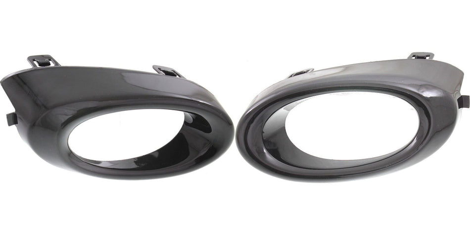 DAT AUTO PARTS Front Left Driver & Right Passenger Set Fog Light Bezel Trim Ring Molding Insert Replacement For 2013 2014 Honda Civic EX-L Sedan Bl...
