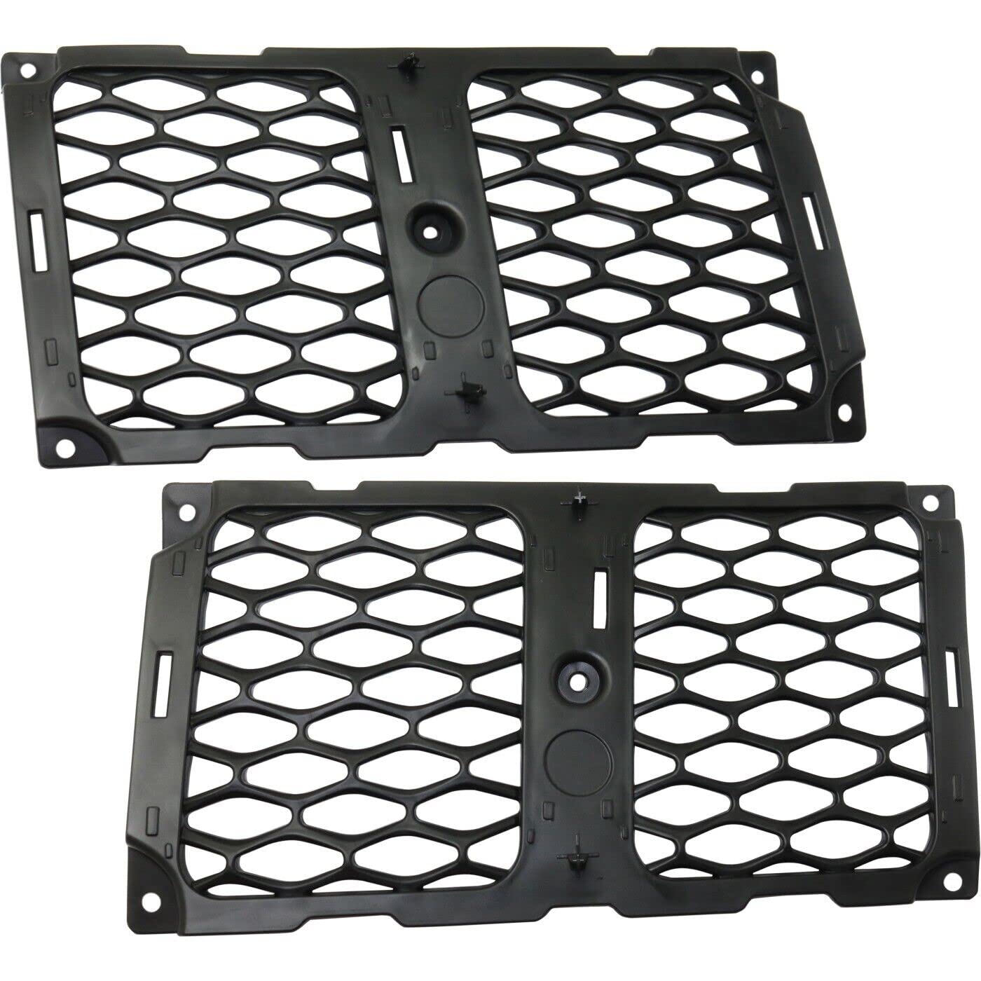 DAT AUTO PARTS Front Left Driver & Right Passenger Side Pair Bumper Grille Molding Replacement For 2017-2021 Jeep Grand Cherokee SRT/Trackhawk Blac...