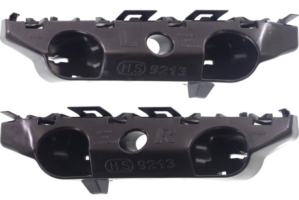Front Driver & Passenger Side Bumper Cover Support Retainer Set of 2, For 2014-2019 Nissan Versa Hatchback Note Models, Black Textured Plastic, NI1...