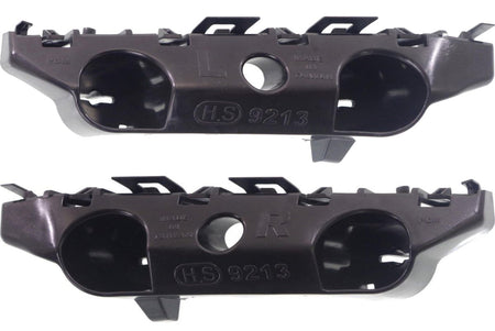 Front Driver & Passenger Side Bumper Cover Support Retainer Set of 2, For 2014-2019 Nissan Versa Hatchback Note Models, Black Textured Plastic, NI1...
