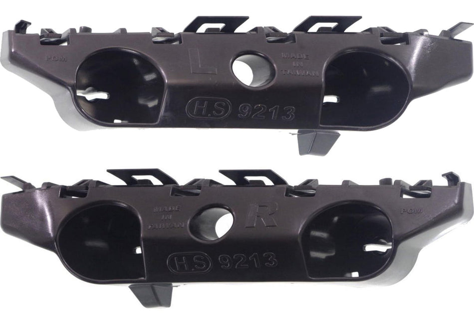 Front Driver & Passenger Side Bumper Cover Support Retainer Set of 2, For 2014-2019 Nissan Versa Hatchback Note Models, Black Textured Plastic, NI1...