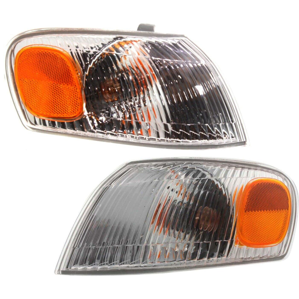 Front Driver and Passenger Side Parking Light Fits 2000 Toyota Corolla Amber TO2520150