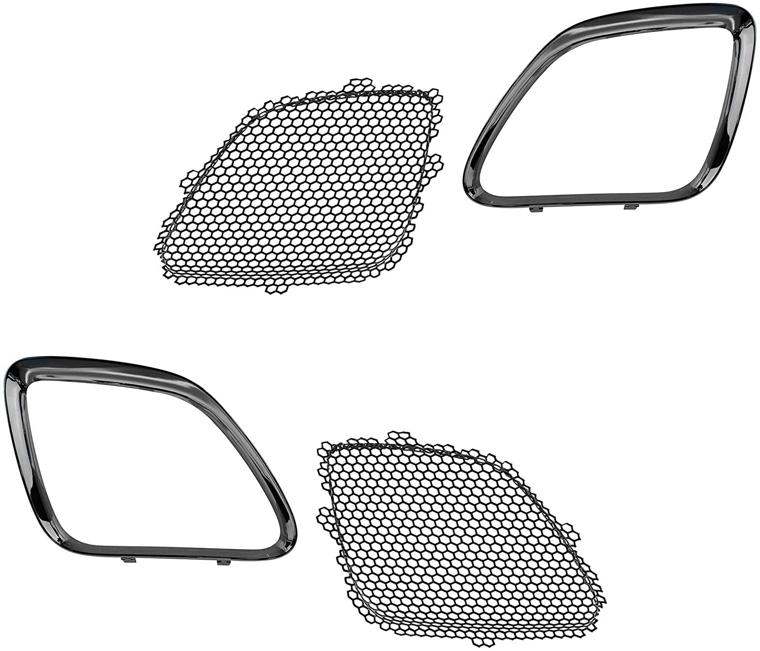 DAT AUTO PARTS Grille Mesh Inserts & Chrome Trim Upper Front Left LH & Right RH Replacement for 05-09 Pontiac G6 22699329 22699328 15221712 1522171...