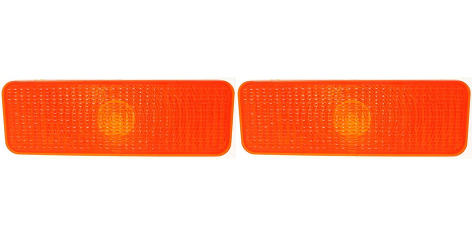 Front Driver and Passenger Side Parking Light Assembly Fits 1986 Ford Bronco Amber Lens FO2520101