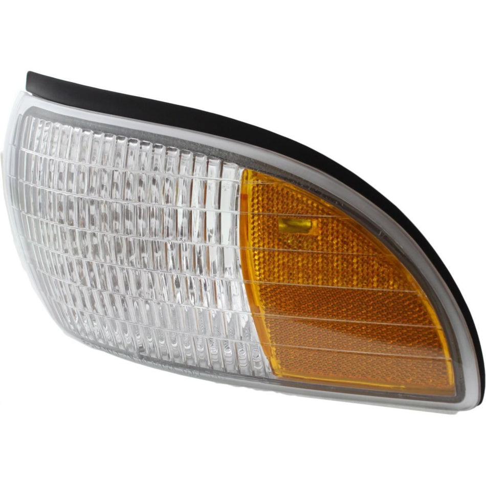 Front Driver Side Lens Housing with Corner Light Lamp Fits 1991-1996 Chevrolet Caprice Clear and Orange Plastic Clear Lens GM2520120 GM2520