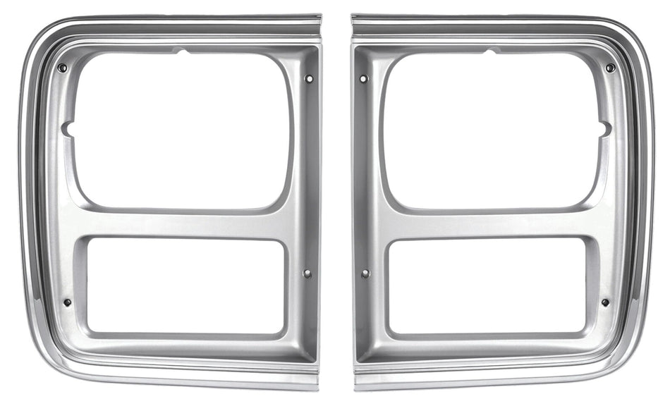 Front Driver and Passenger Side Headlight Door Bezel Set of 2 Fits 1985-1991 Chevrolet P30 1985-1991 GMC Van Fullsize GM2512124 GM2513124 15596115