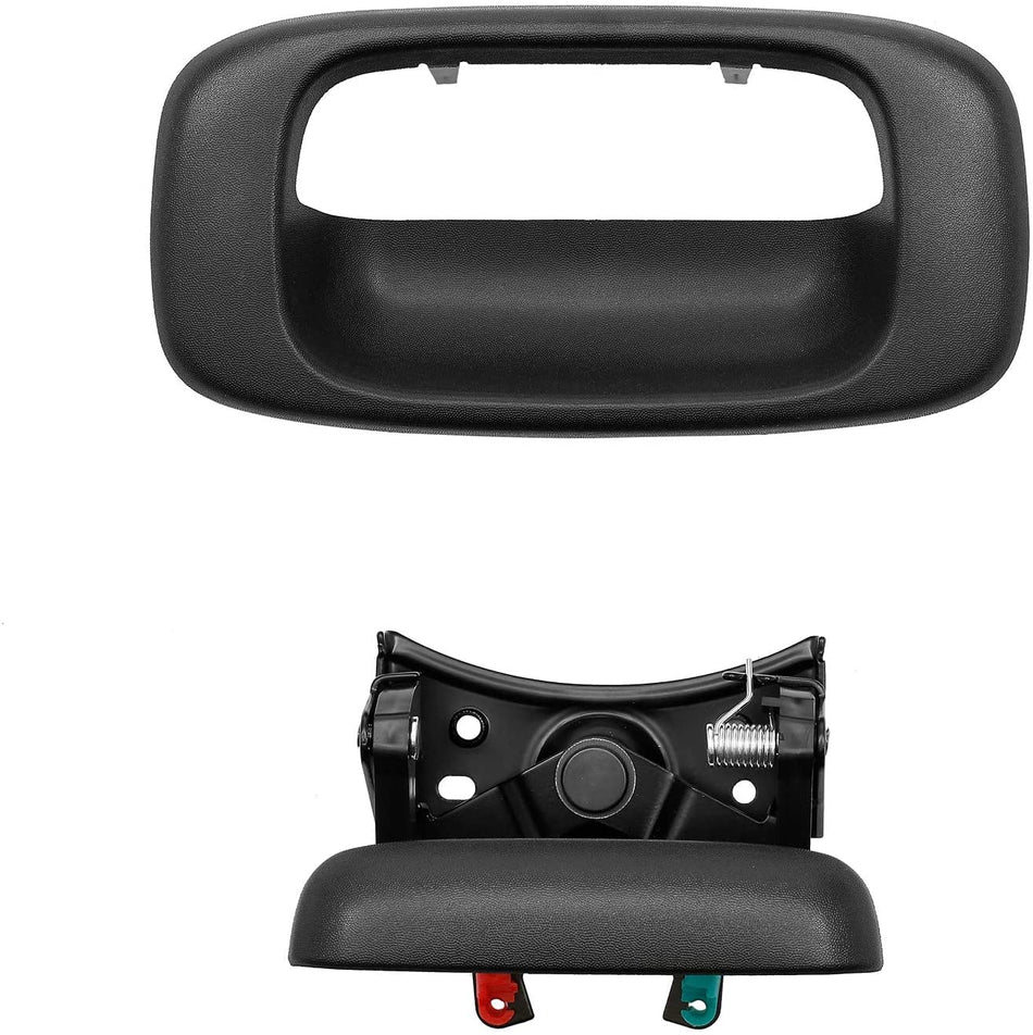Rear Outside Tailgate Liftgate Latch Handle Bezel with Clips Fits 1999-2007 Chevrolet Silverado GMC Sierra 1500 2500 GM1915105